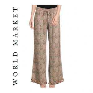 WORLD MARKET SUSAN MULTICOLOR SCROLL FLORAL PAJAMA PANTS‎ SIZE S/M